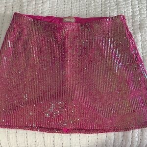 Show Me Your MuMu Fuchsia Sequin All Night Skort